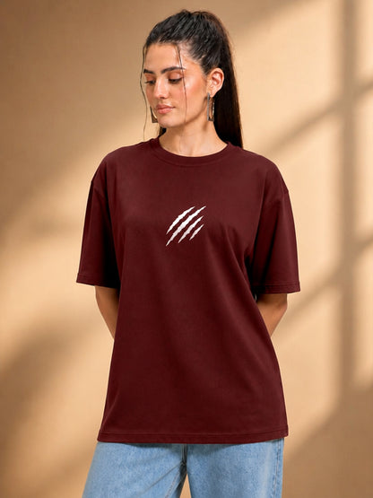 Leotude Women's Brown Claw Mark Premium T-Shirt