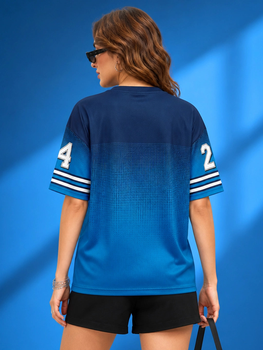 Leotude Women's Blue 24 Printed T-Shirt