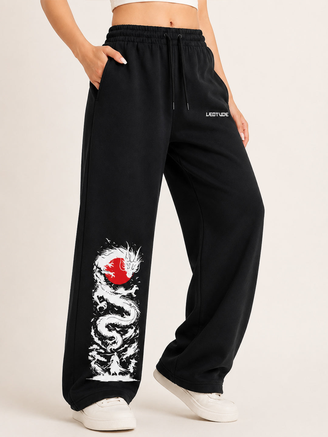 Leotude Women's Black Dragon Premium Trackpants