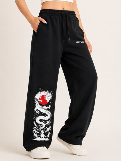 Leotude Women's Black Dragon Premium Trackpants