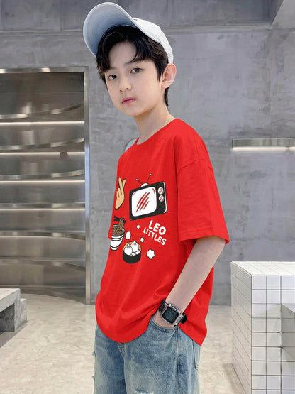 Leotude Boys' Red Leo Littles Printed T-Shirt