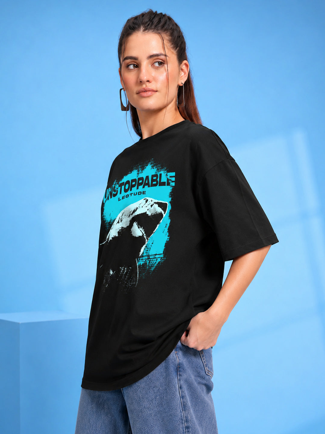 Leotude Women's Black Unstoppable Premium T-Shirt