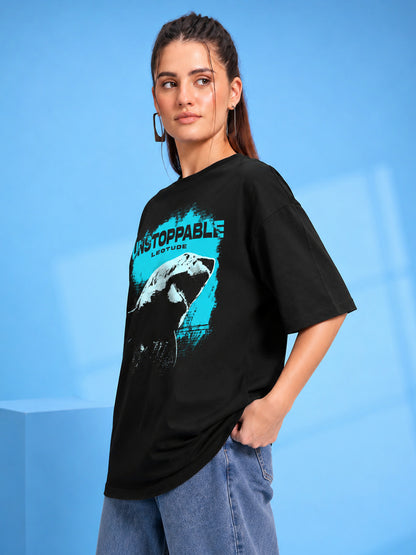 Leotude Women's Black Unstoppable Premium T-Shirt