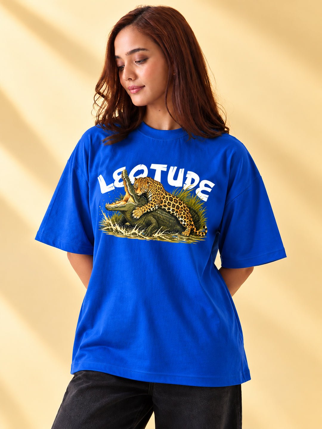 Leotude Women's Blue Leopard Elite T-Shirt