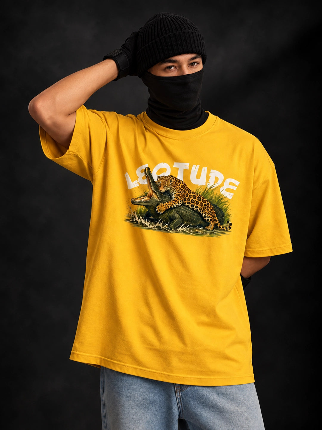 Leotude Men's Yellow Leopard Elite T-Shirt
