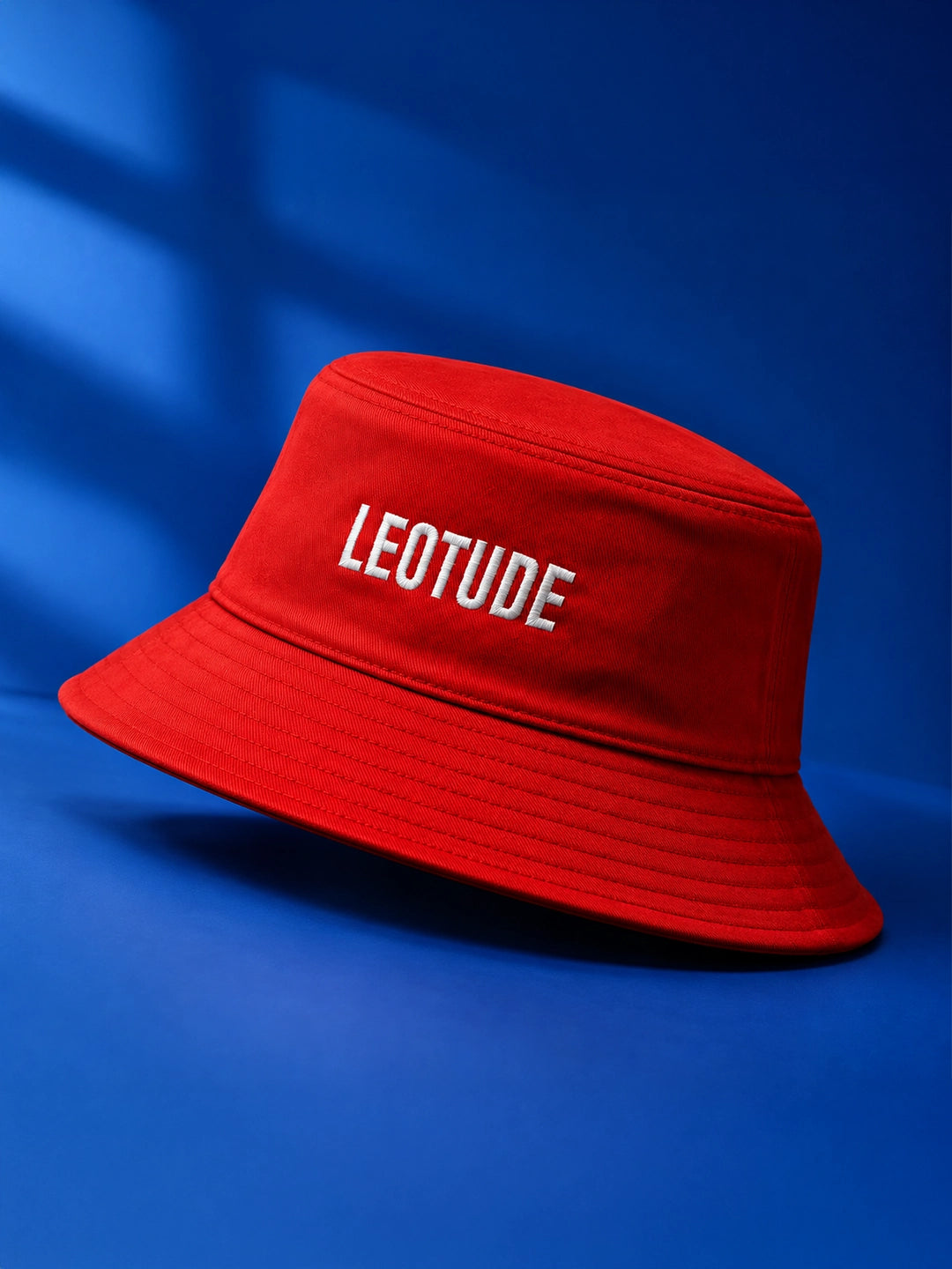 Leotude "Wild" Embroidered Bucket Hat — Unisex Cotton Bucket Hat (Red)