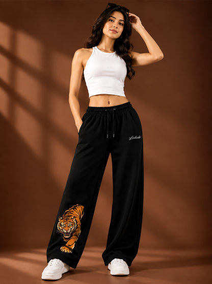 Leotude Women's Black Sher Premium Trackpants