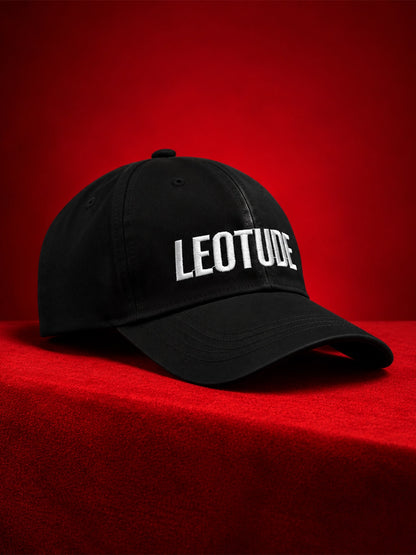 Leotude "Just Roar" Black Embroidered Cap — Unisex Cotton Baseball Cap