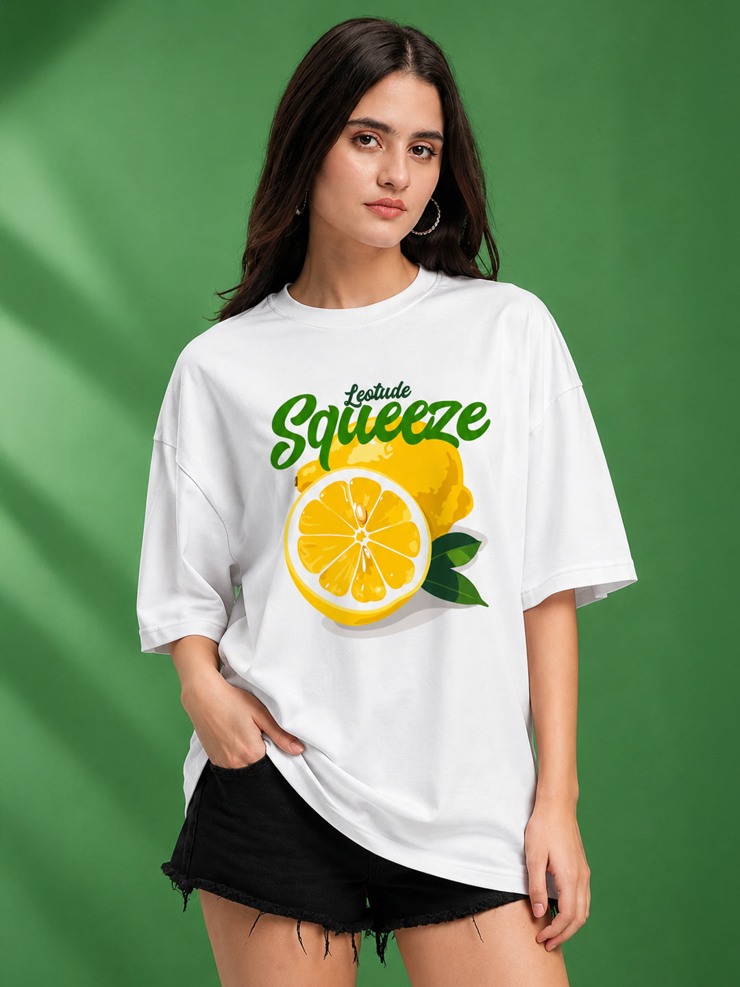 Leotude Women's White Squeeze Premium T-Shirt
