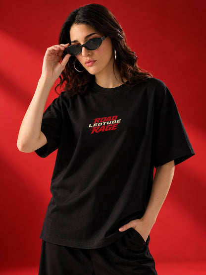 Leotude Women's Black Road Rage T-Shirt