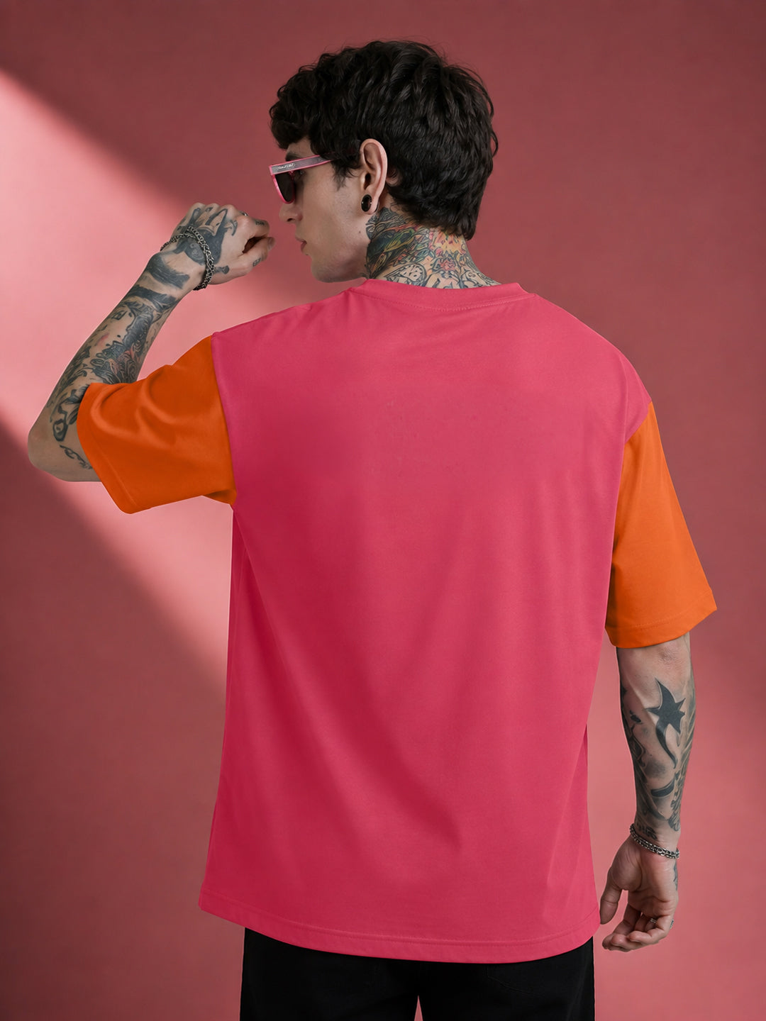 Leotude Men's Pink Beyond Your Limit Oversized T-Shirt
