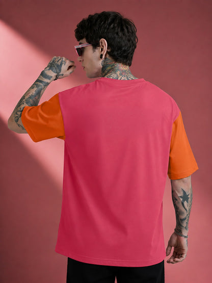 Leotude Men's Pink Beyond Your Limit Oversized T-Shirt