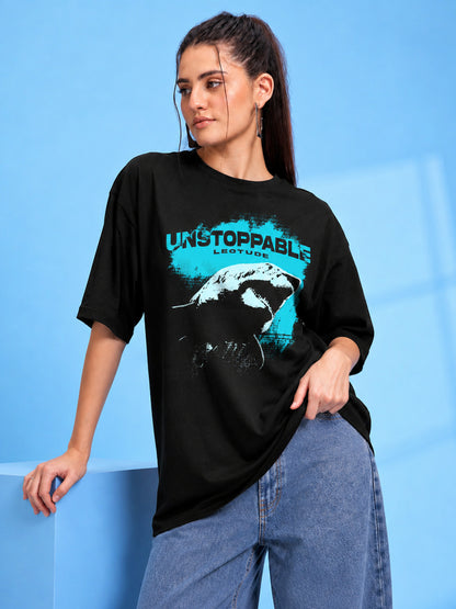 Leotude Women's Black Unstoppable Premium T-Shirt