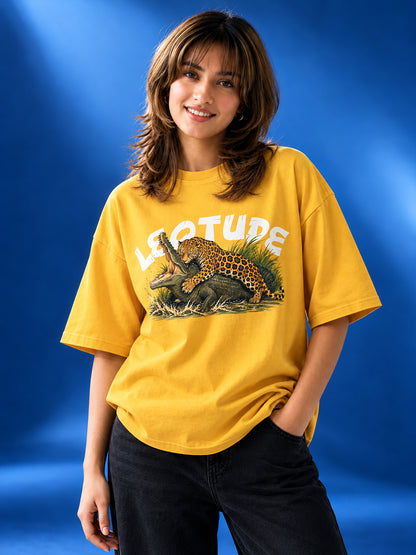Leotude Women's Yellow Leopard Elite T-Shirt