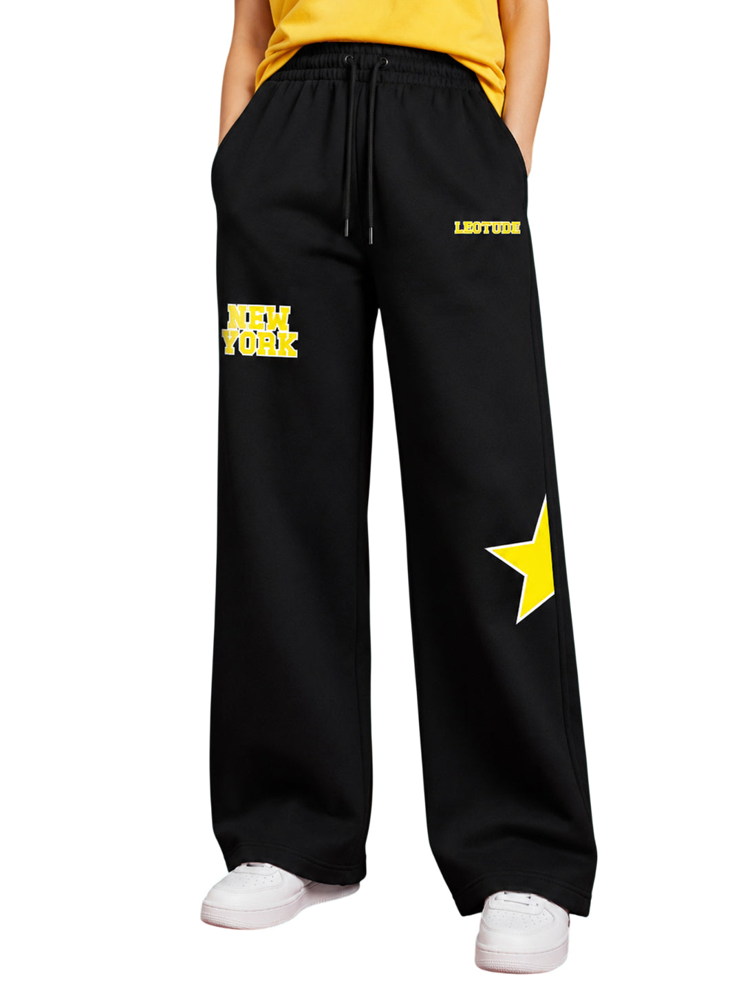 Leotude Women's Black Midtown Premium Trackpants