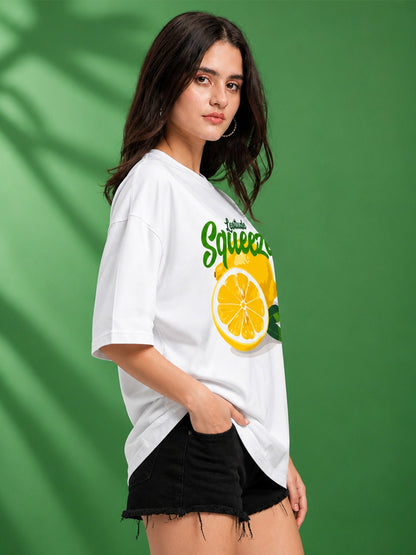 Leotude Women's White Squeeze Premium T-Shirt