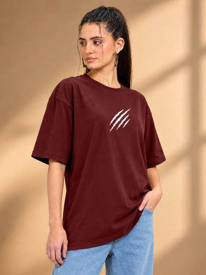 Leotude Women's Brown Claw Mark Premium T-Shirt