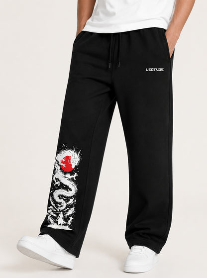 Leotude Men's Black Dragon Premium Trackpants