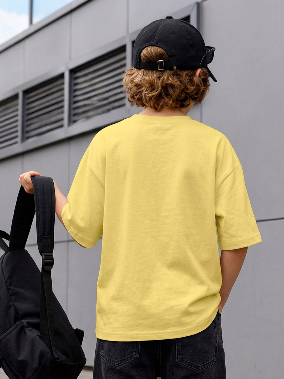 Leotude Boys' Yellow Cool Dino Printed T-Shirt