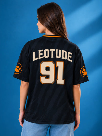 Leotude Women's Black Tiger Printed T-Shirt