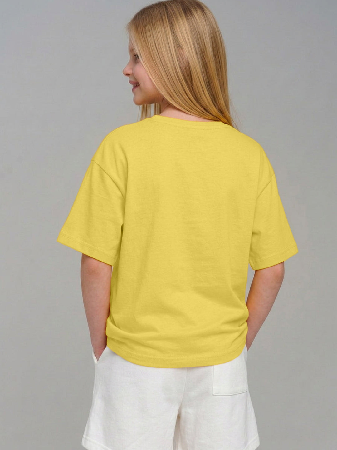 Leotude Girls' Yellow Cool Dino Printed T-Shirt