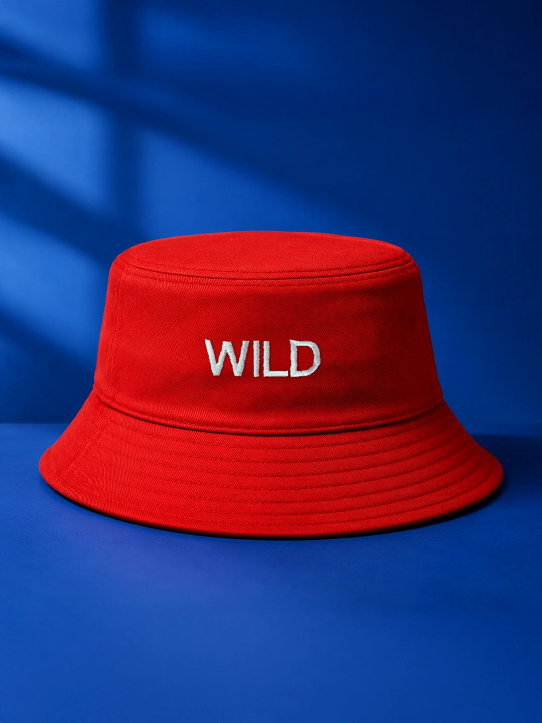 Leotude "Wild" Embroidered Bucket Hat — Unisex Cotton Bucket Hat (Red)