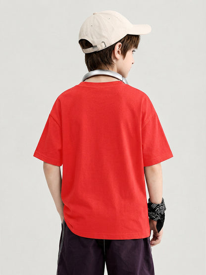 Leotude Boys' Red Beach Boys Printed T-Shirt