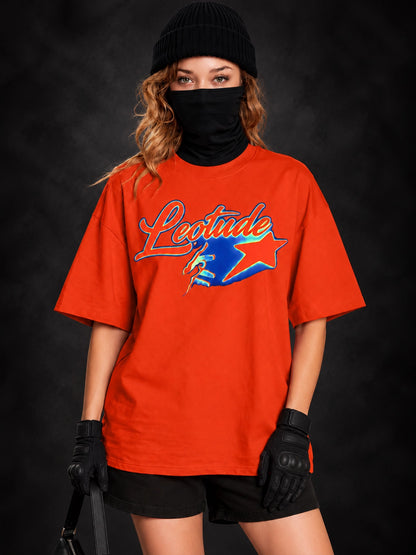 Leotude Women's Orange Signature Logo Elite T-Shirt