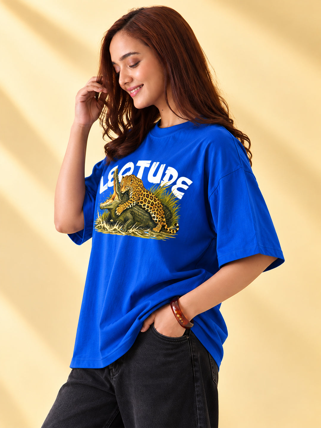 Leotude Women's Blue Leopard Elite T-Shirt