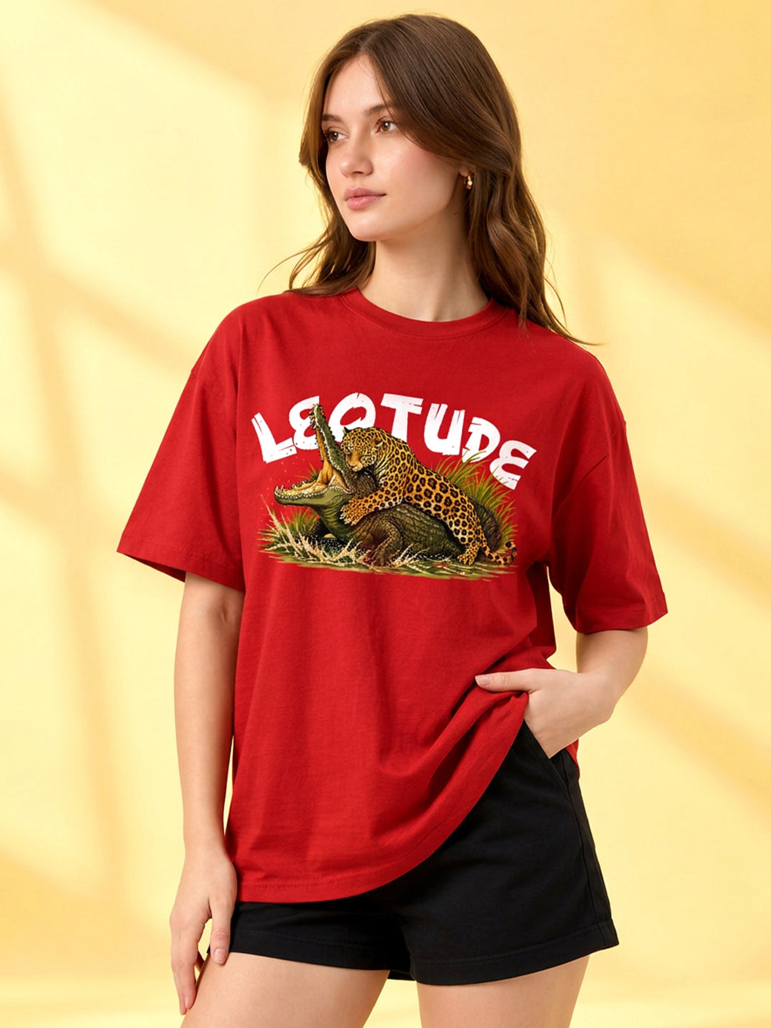 Leotude Women's Red Leopard Elite T-Shirt