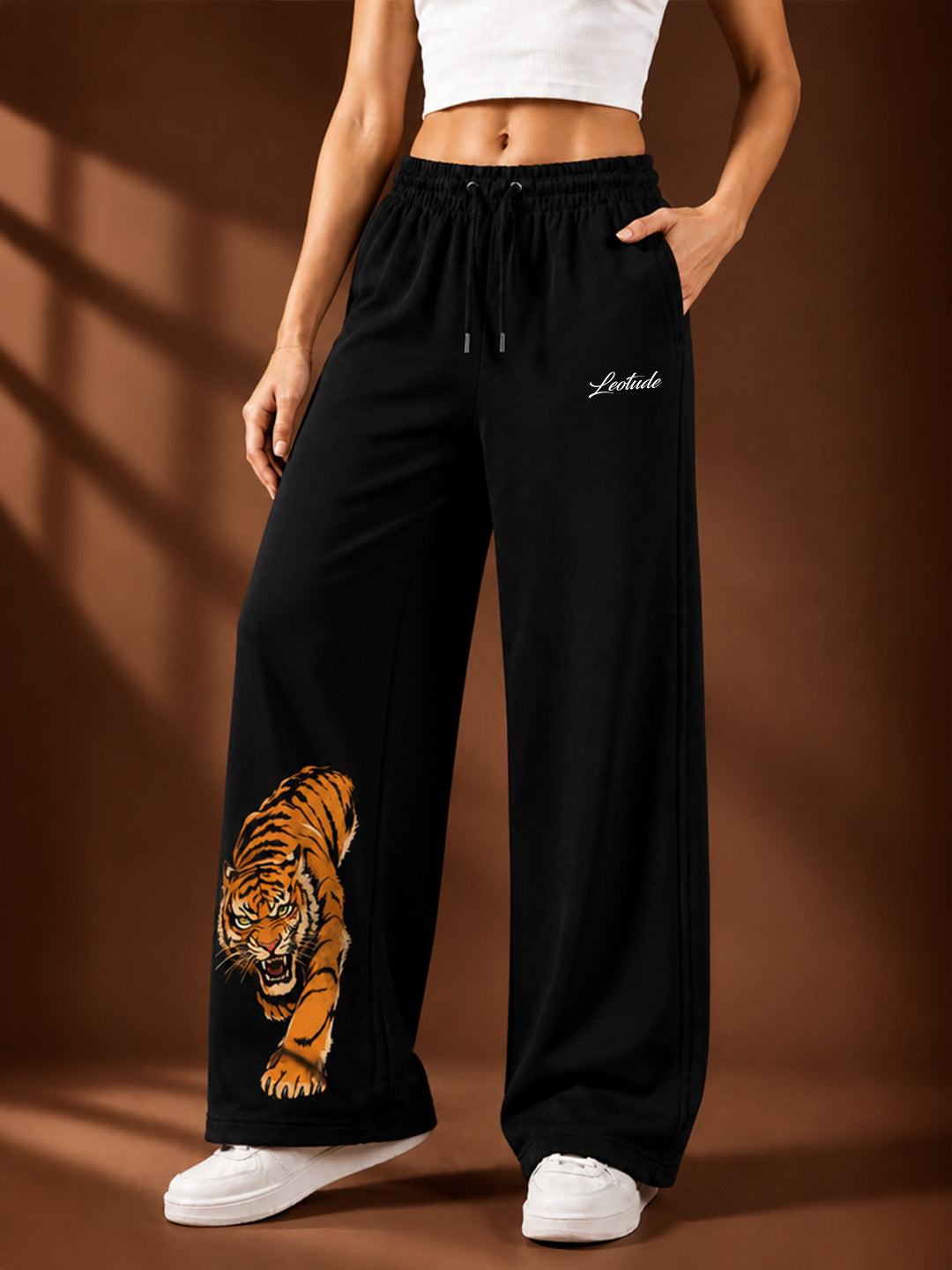 Leotude Women's Black Sher Premium Trackpants
