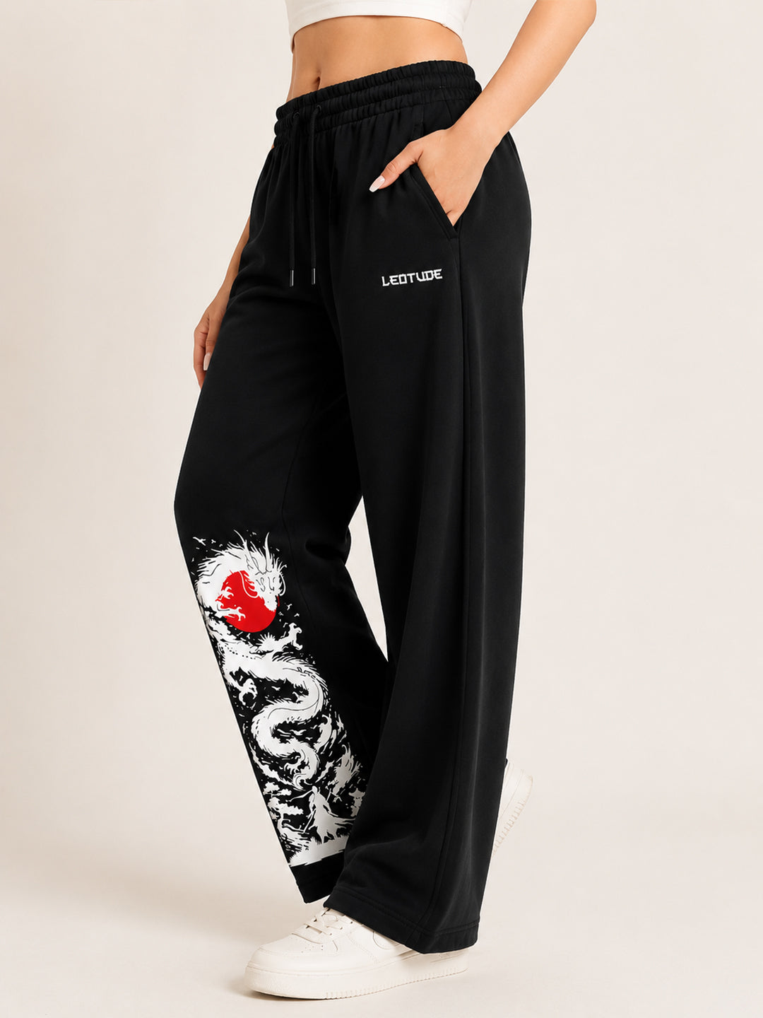 Leotude Women's Black Dragon Premium Trackpants