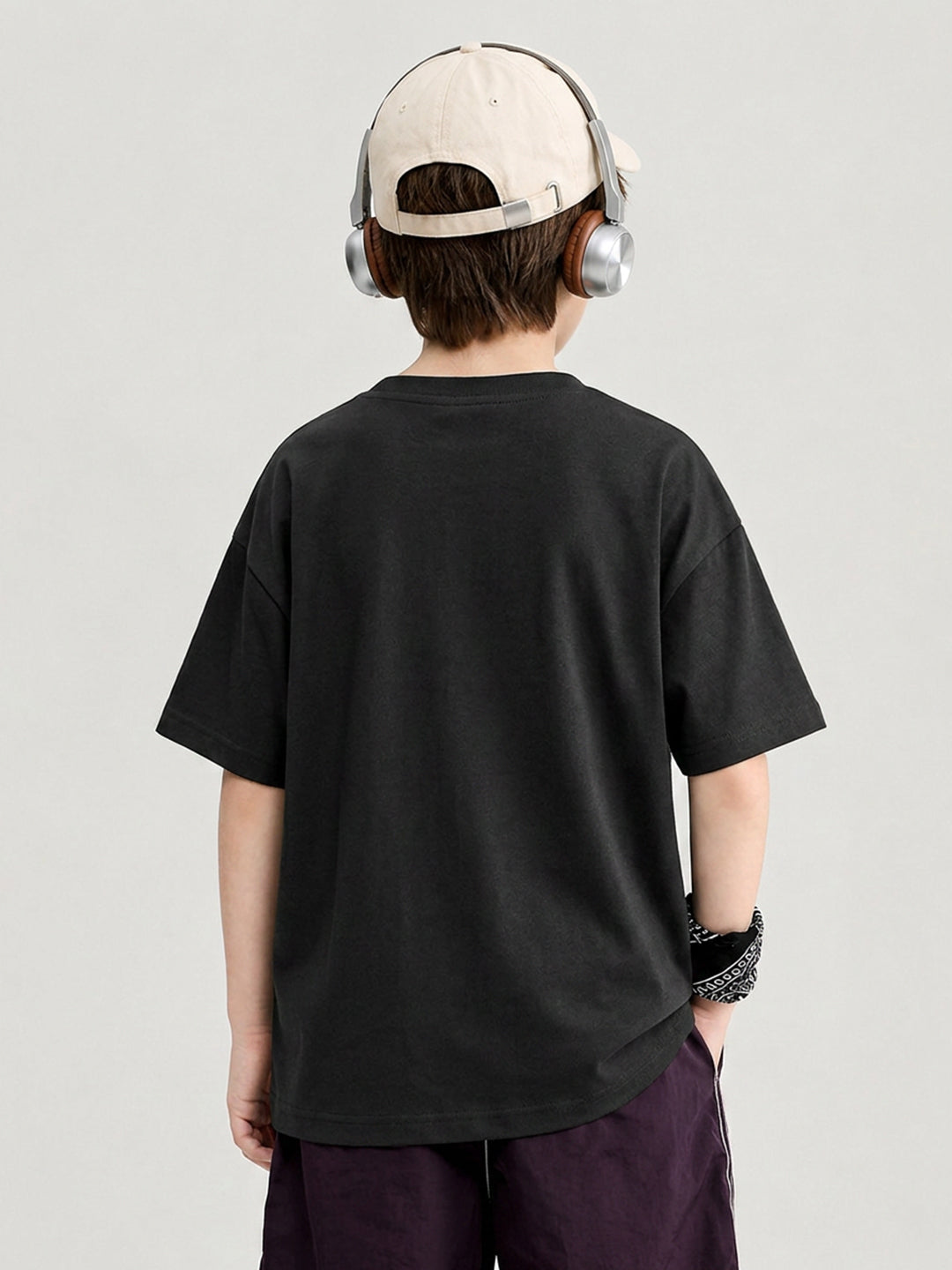 Leotude Boys' Black Boston Printed T-Shirt