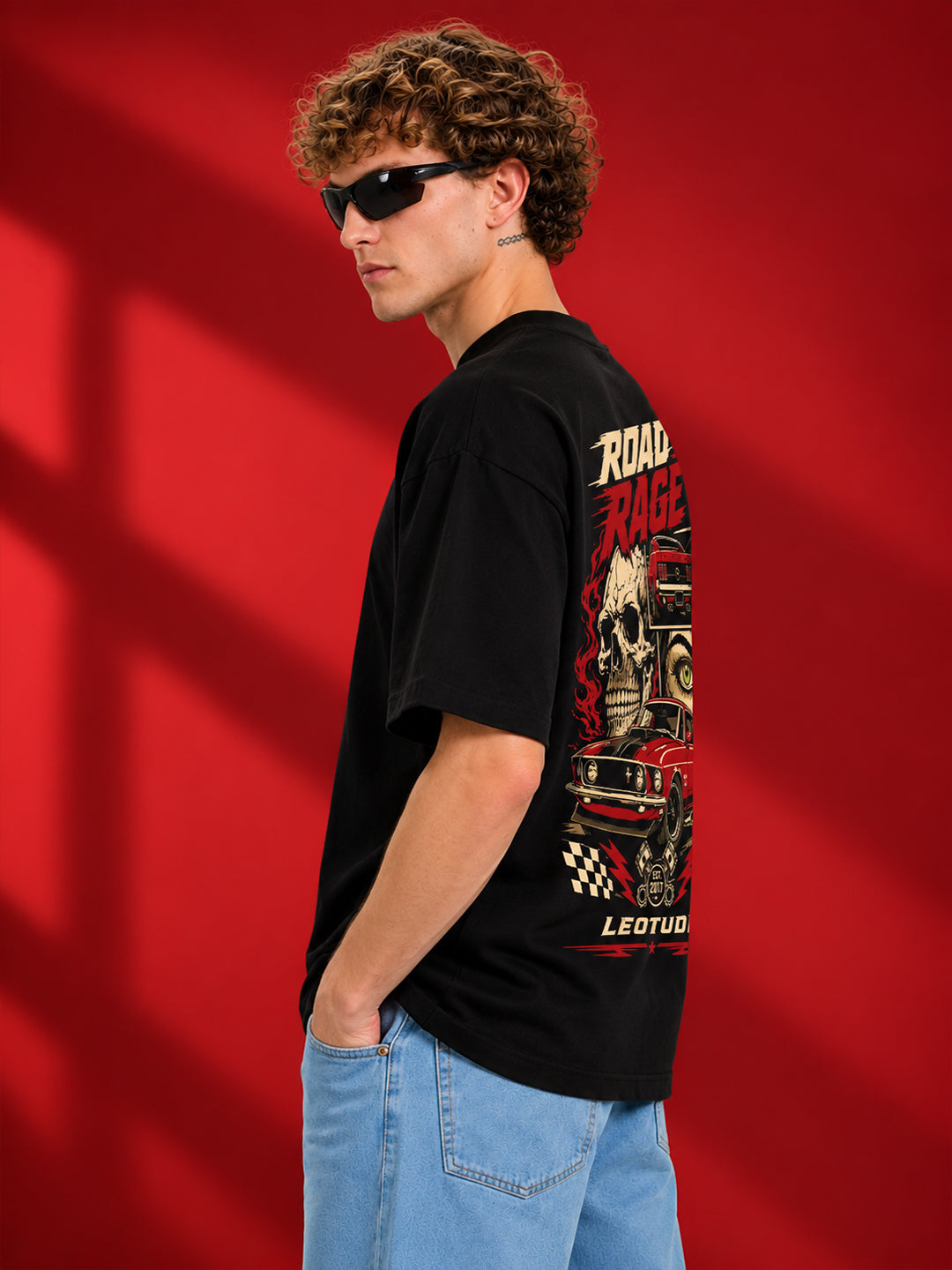 Leotude Men's Black Road Rage T-Shirt