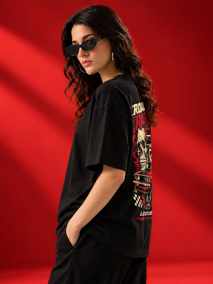 Leotude Women's Black Road Rage T-Shirt