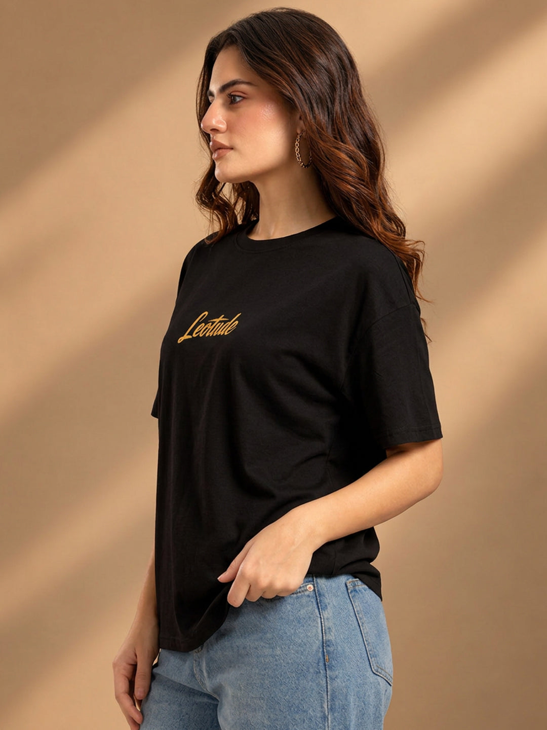 Leotude Women's Black Rodeo Rider T-Shirt