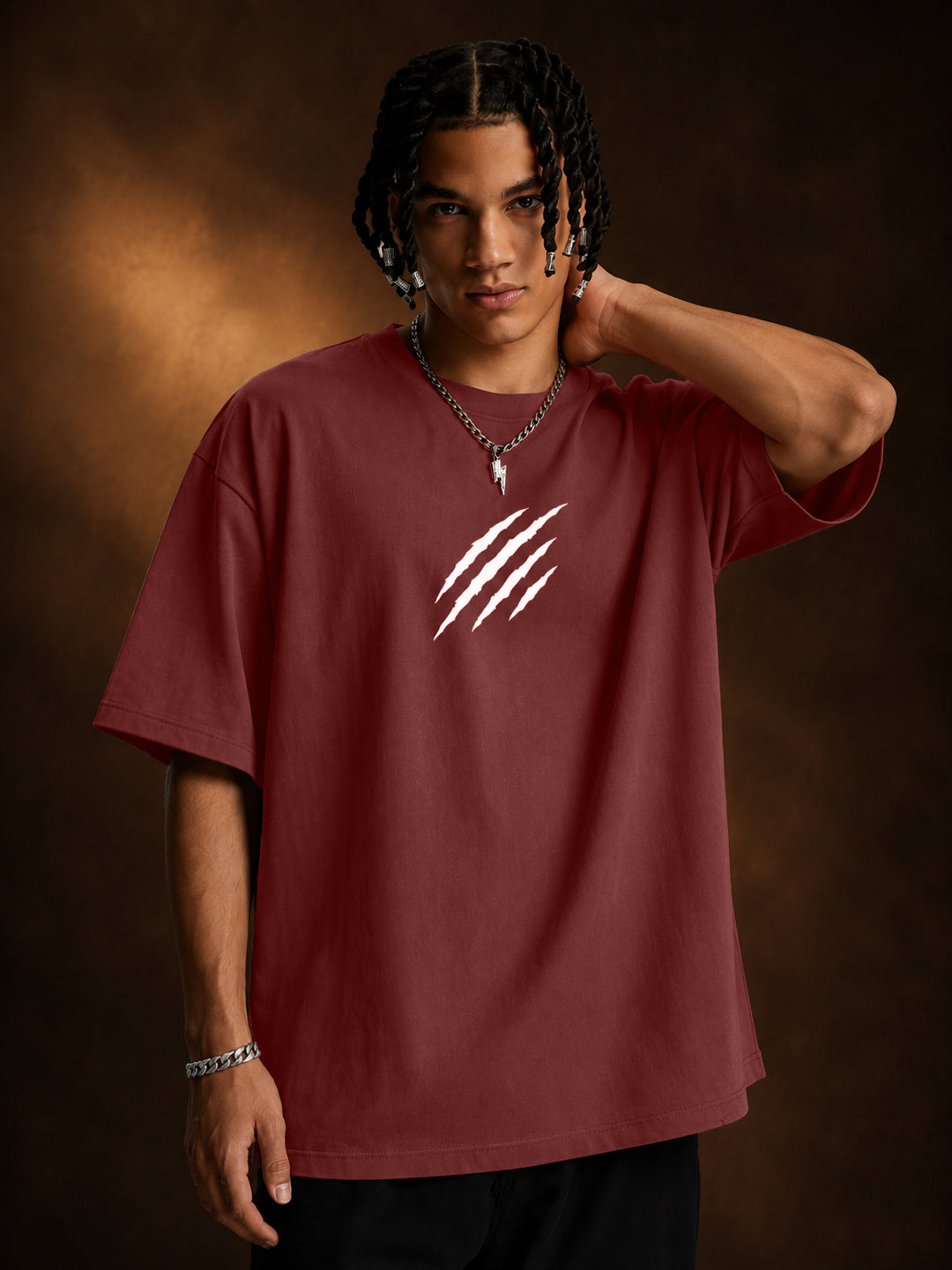 Leotude Men's Brown Claw Mark Premium T-Shirt