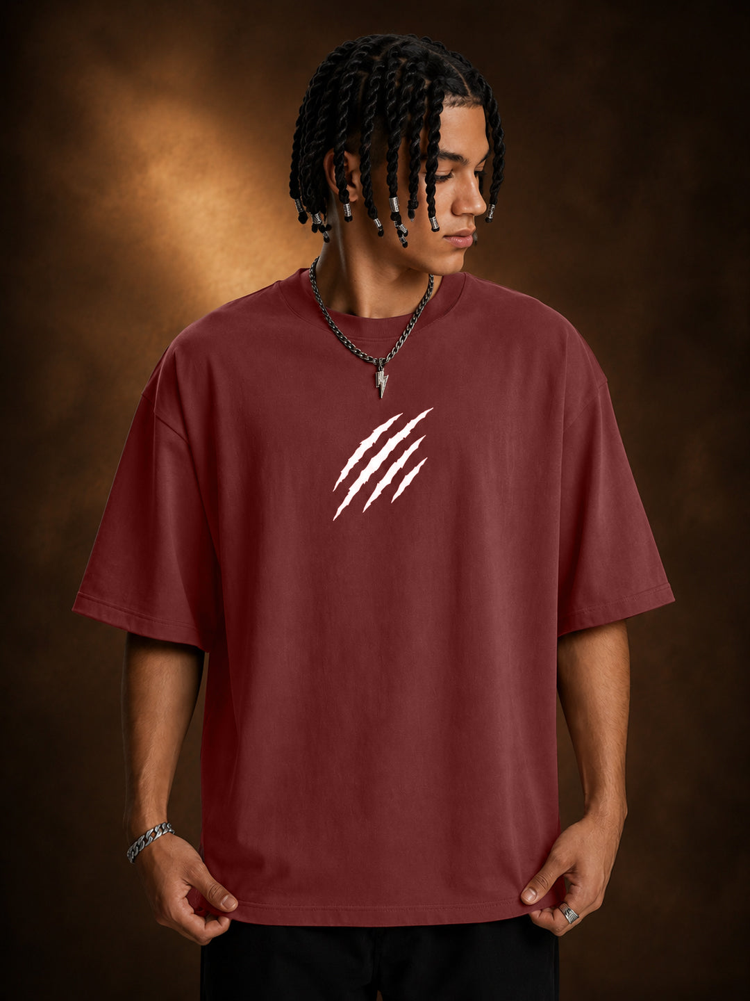 Leotude Men's Brown Claw Mark Premium T-Shirt