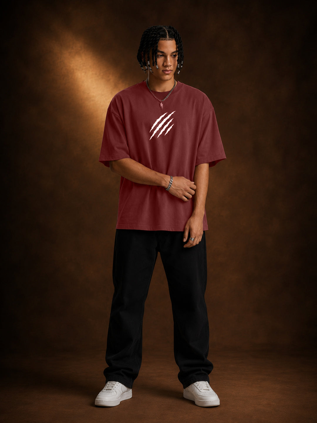Leotude Men's Brown Claw Mark Premium T-Shirt