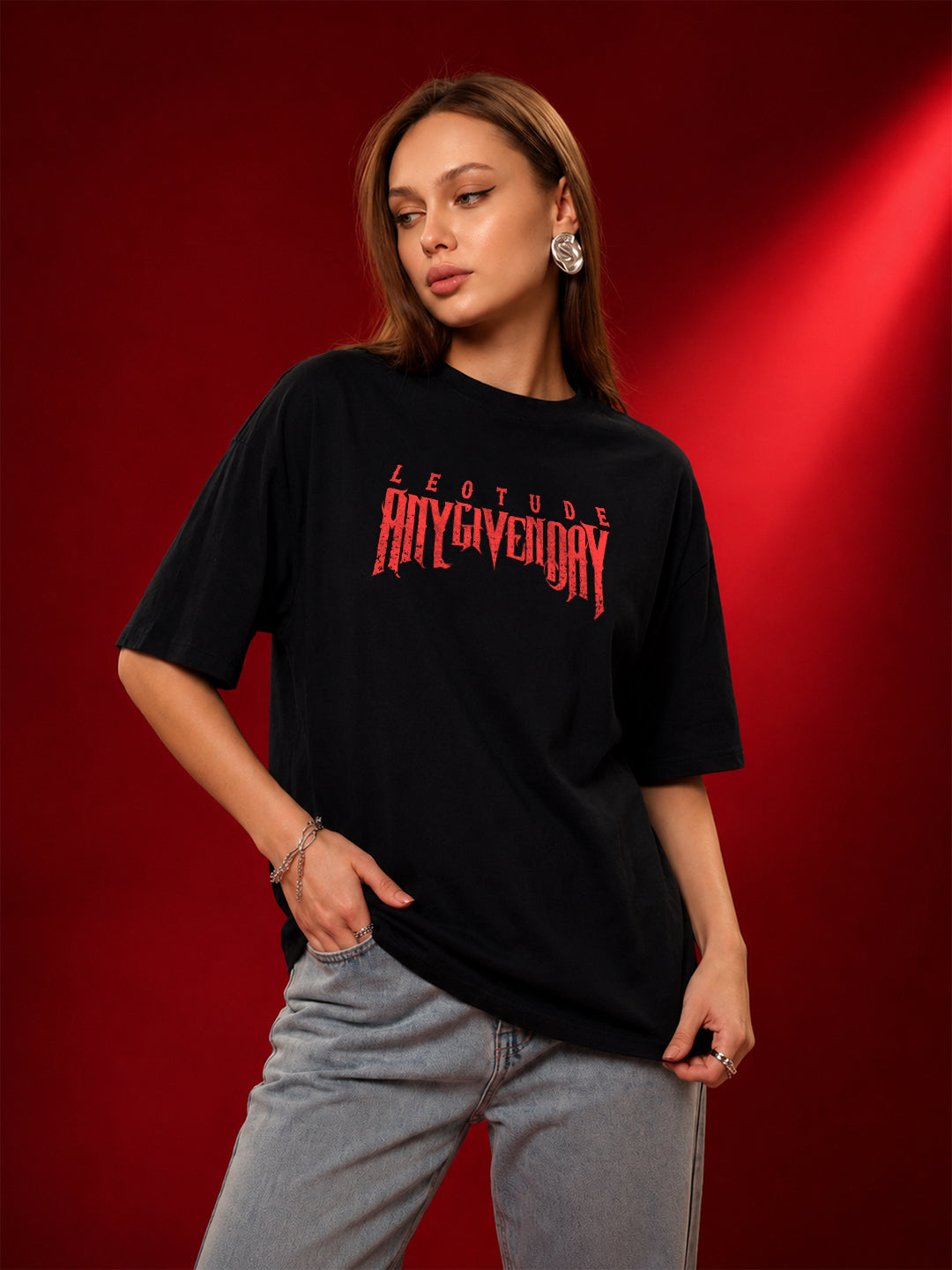 Leotude Women's Black Any Given Day Premium T-Shirt
