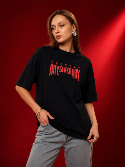 Leotude Women's Black Any Given Day Premium T-Shirt