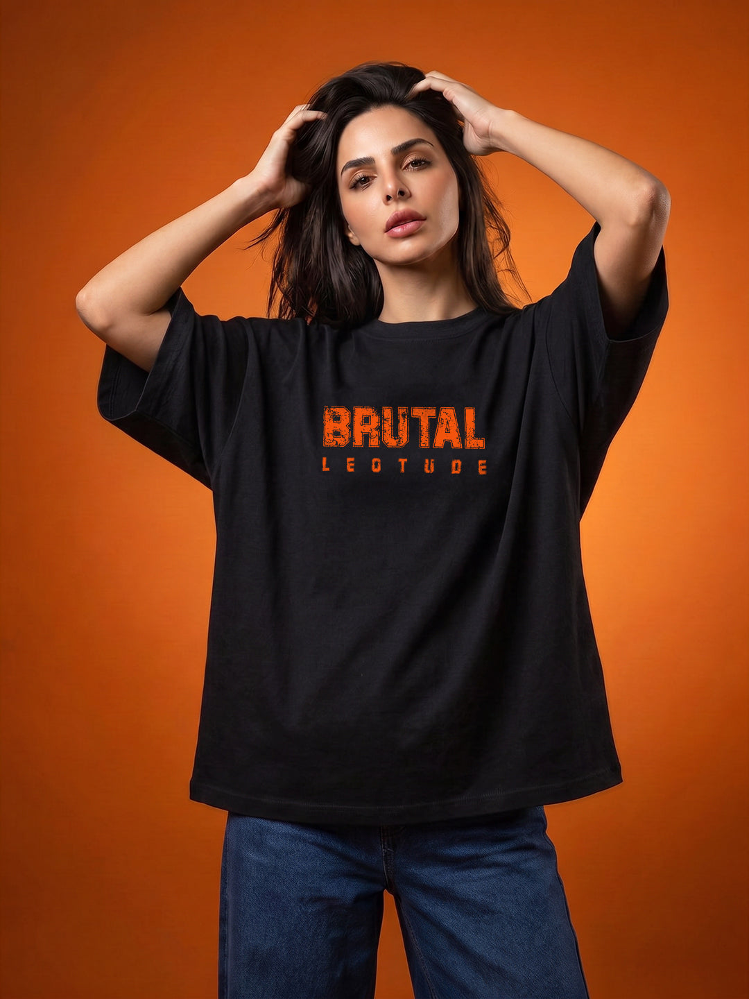 Leotude Women's Black Brutal Premium T-Shirt