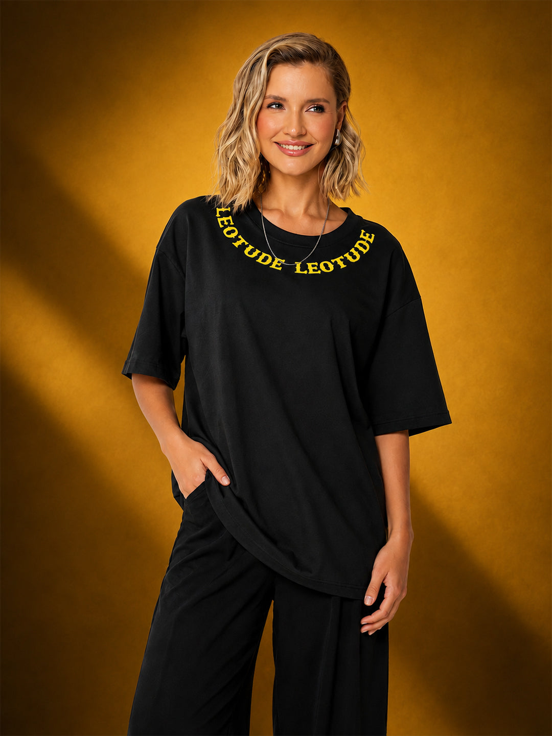 Leotude Women's Black Good Luck Premium T-Shirt