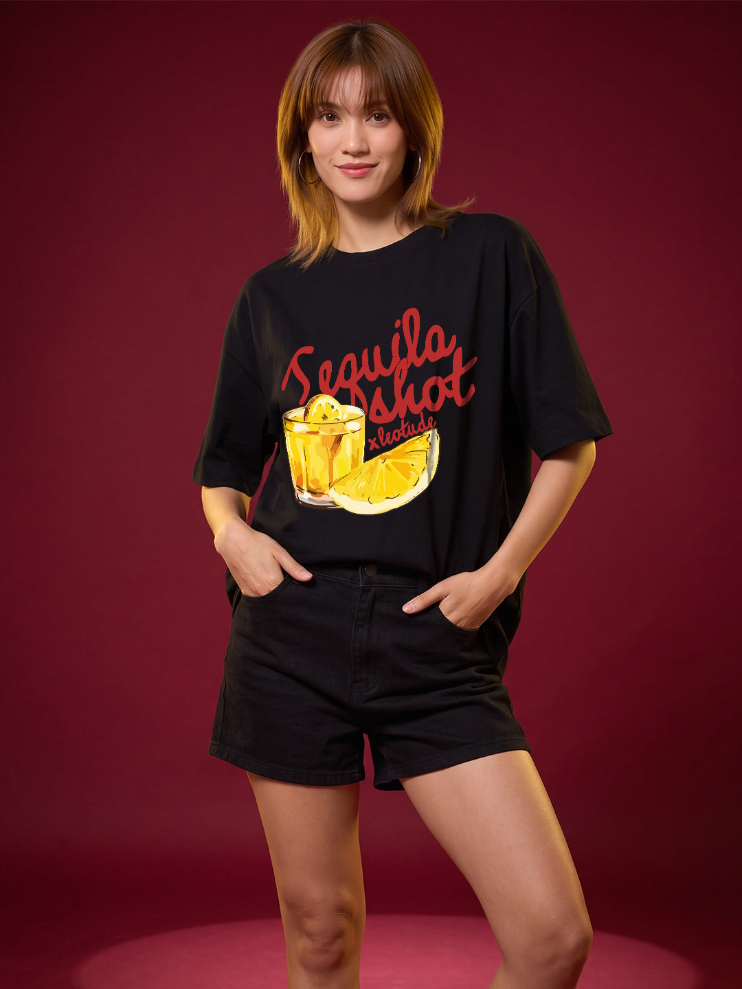 Leotude Women's Black Tequila Shot Premium T-Shirt