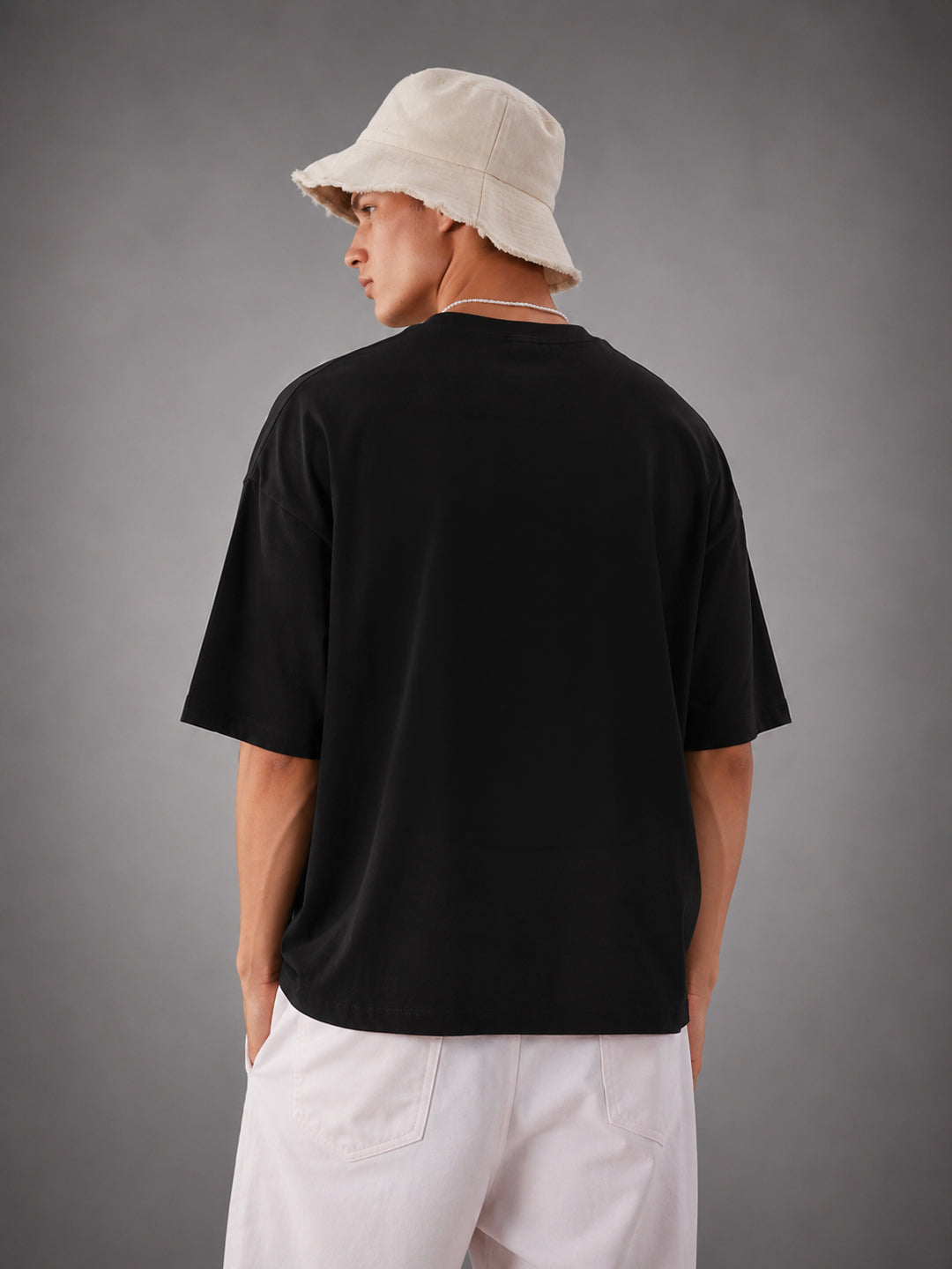 Leotude Men's "Rich One Day" Printed Oversized T-Shirt — Black Streetwear Tee