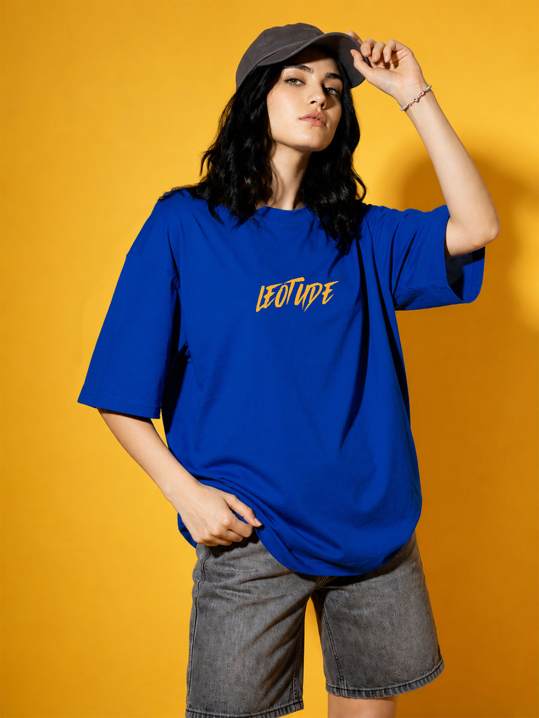 Leotude Blue Gorilla Printed Oversized Tshirt for Women