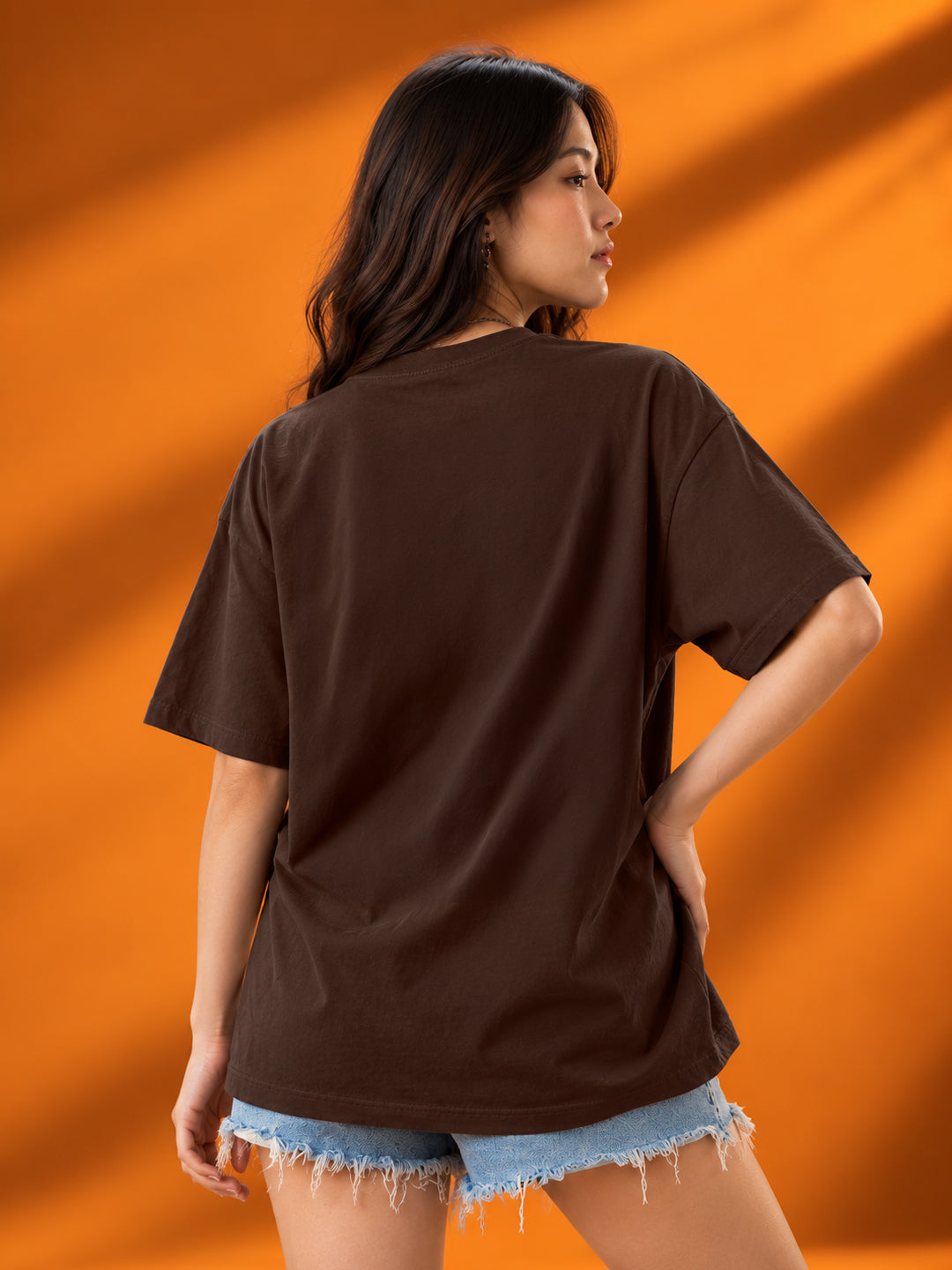 Leotude Women "Break The Pattern" Brown Oversized T-Shirt