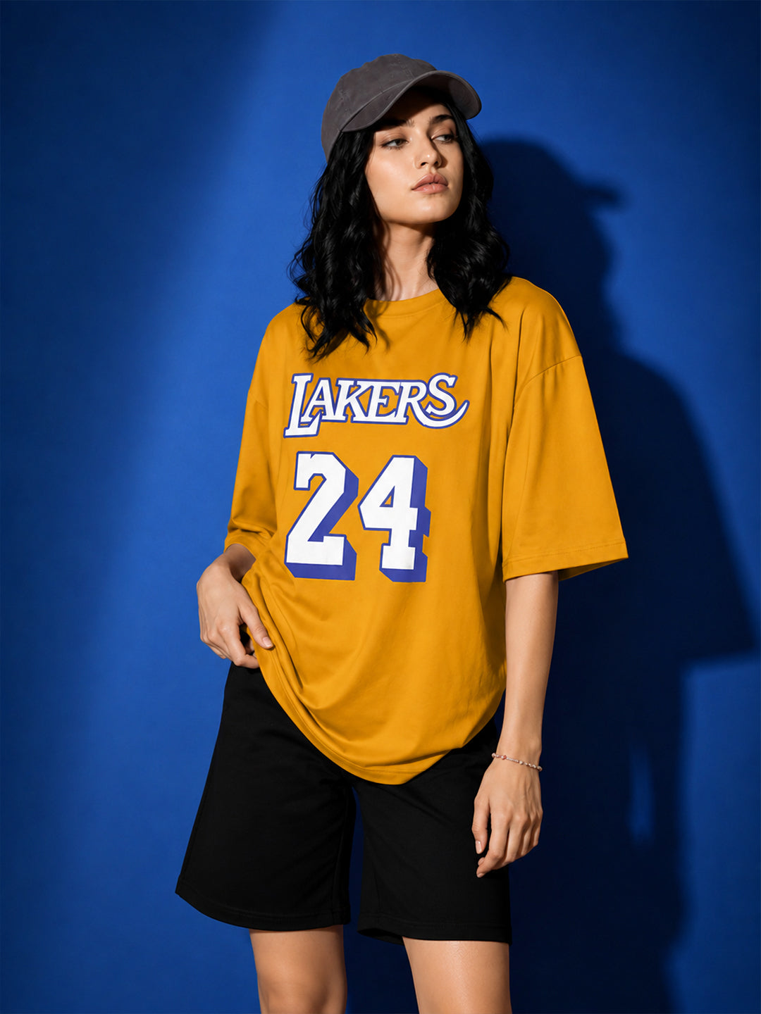 Leotude Mustard Court 24 Printed Oversized Tshirt for Women