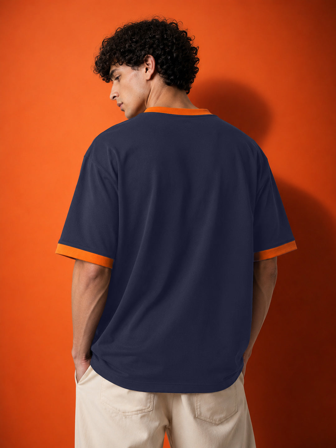 Leotude Men's "Canada Camp" Printed Oversized T-Shirt — Navy Streetwear Tee