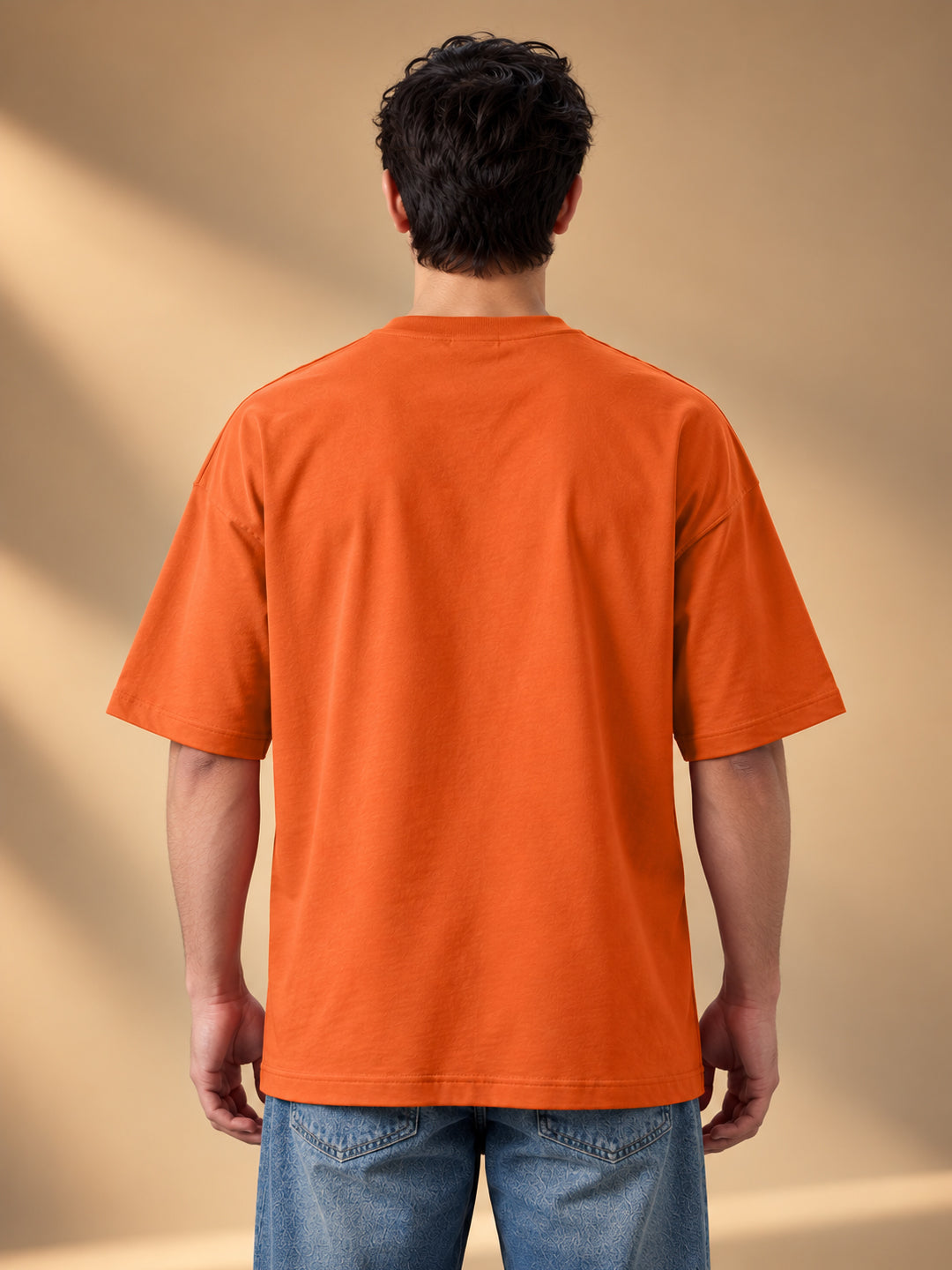 Leotude Men "Good Energy" Orange Oversized T-Shirt